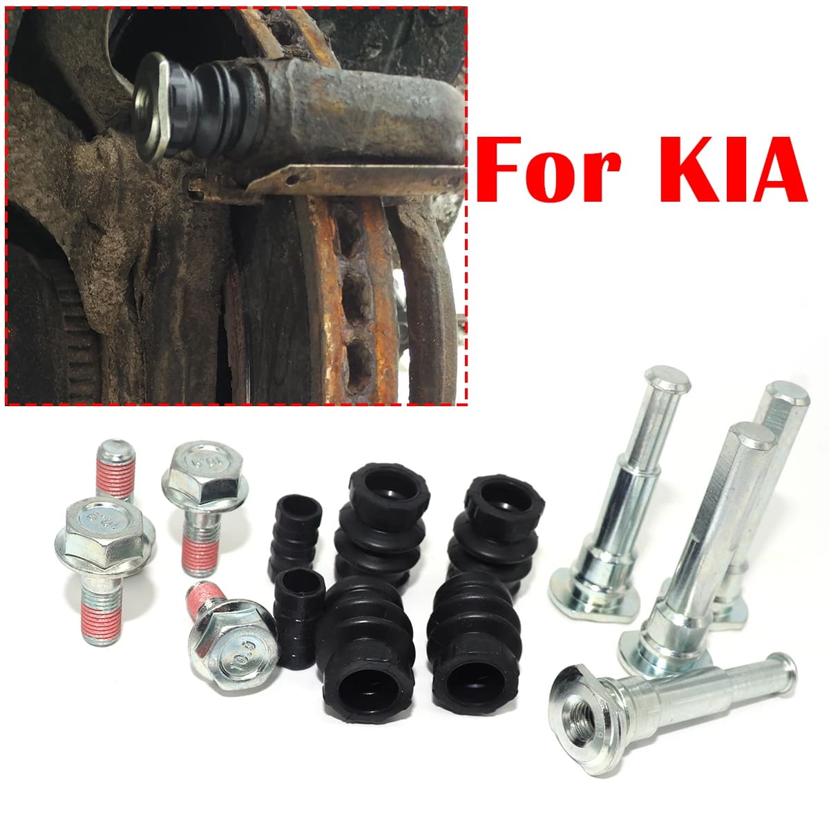 Brake Caliper Cylinder Slider Guide Pin For KIA CERATO JOICE MAGENTIS PREGIO SORENTO For Disc Housing Bolt Rubber Bush Boot Seal
