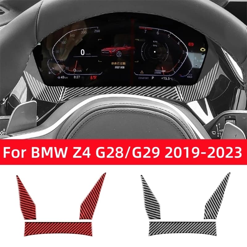 For BMW Z4 Series G28 G29 2019-2023 Carbon Fiber Accessories Interior Car Speedometer Surround Decoration Trim Cover Stickers