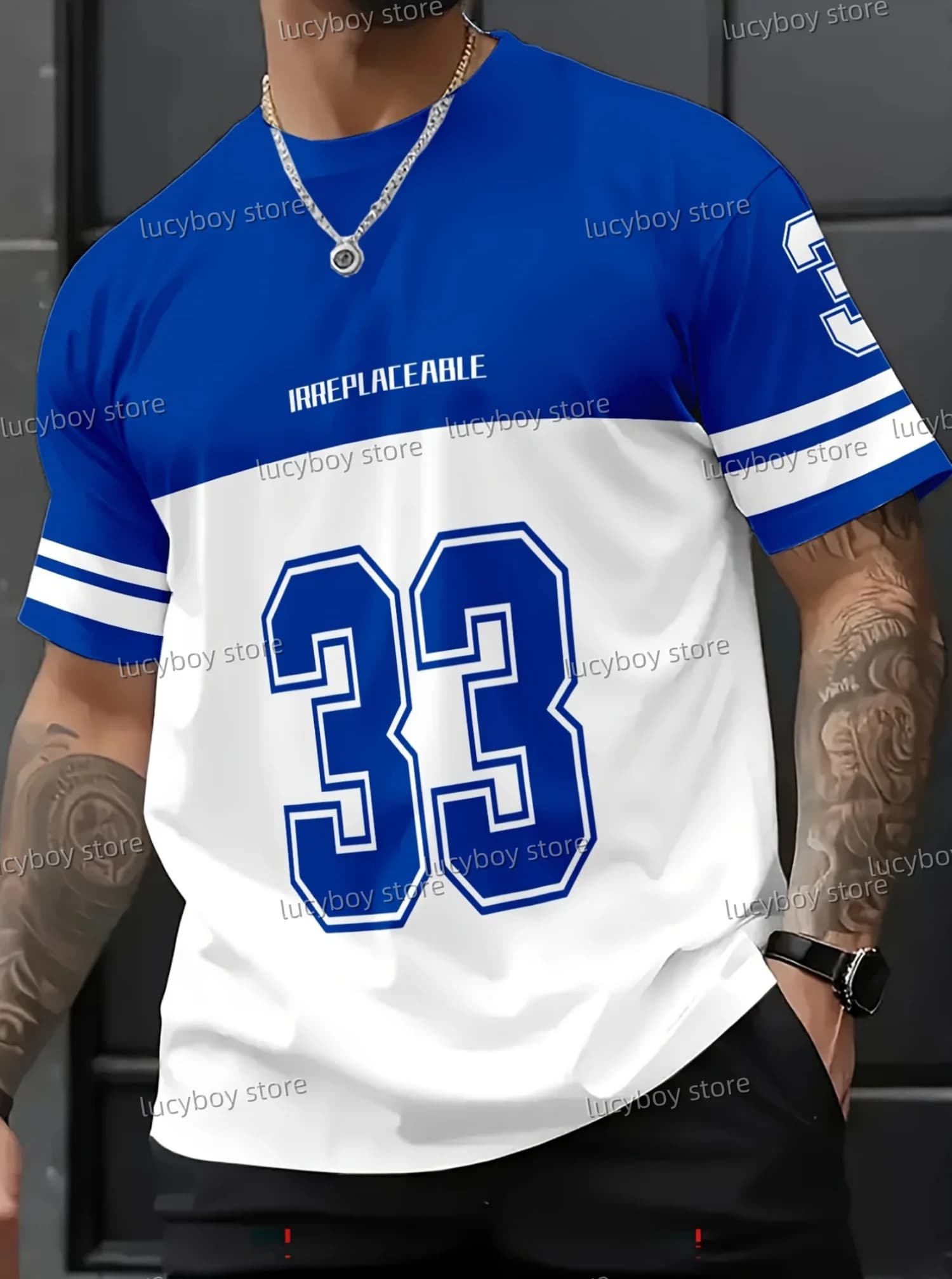 2025 t shirt homme Man Short Sleeve  number 33 print PLUS SIZE stripe T-Shirt Vintage lightweight  Jersey Tees Men Clothing