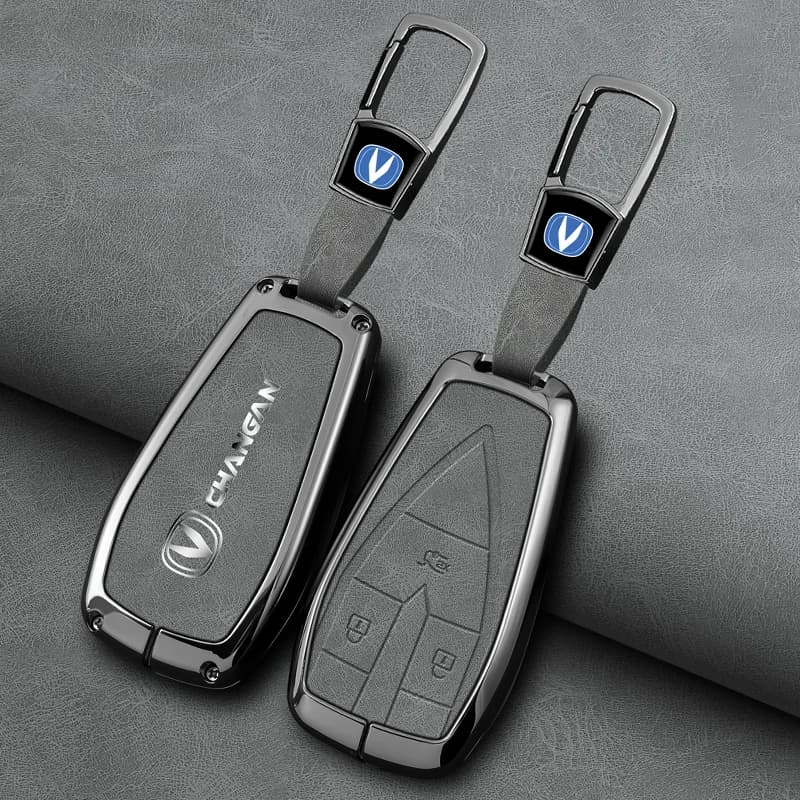Zinc Alloy Leather Car Key Case Cover Shell for Changan UNIT UNIK CS35PLUS CS55 PLUS CS75 PLUS Oshan X7 X5 Car Accessories