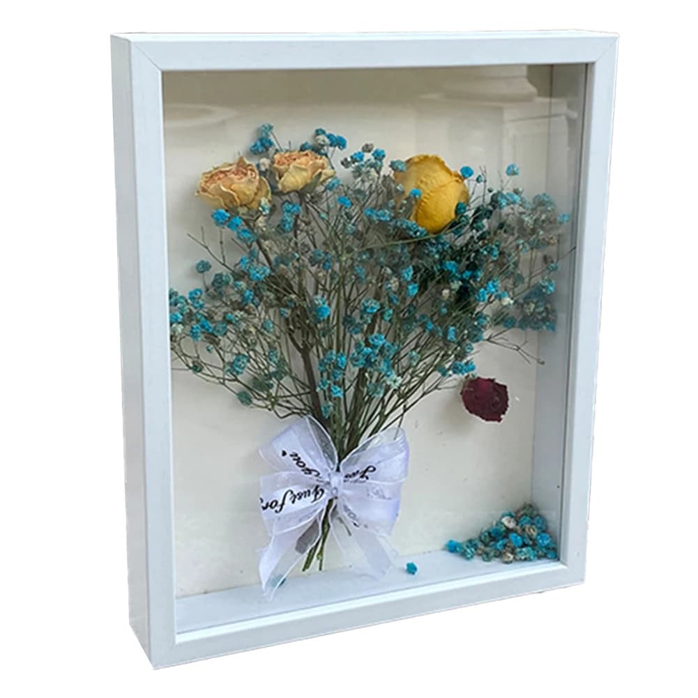 Protect and Display Wedding Memories with this 3D Shadow Box Frame Transparent Glass Front Multiple Color Choices