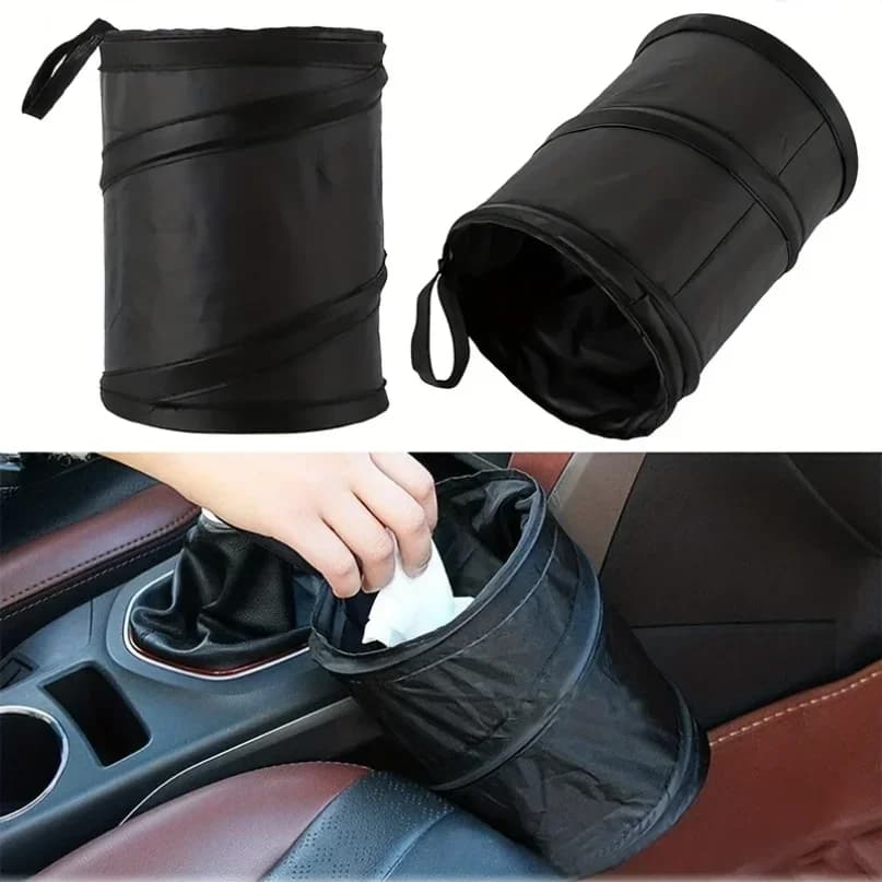Cubo para coche multifuncional y resistente, contenedor de almacenamiento plegable e impermeable para basura, frutas y agua