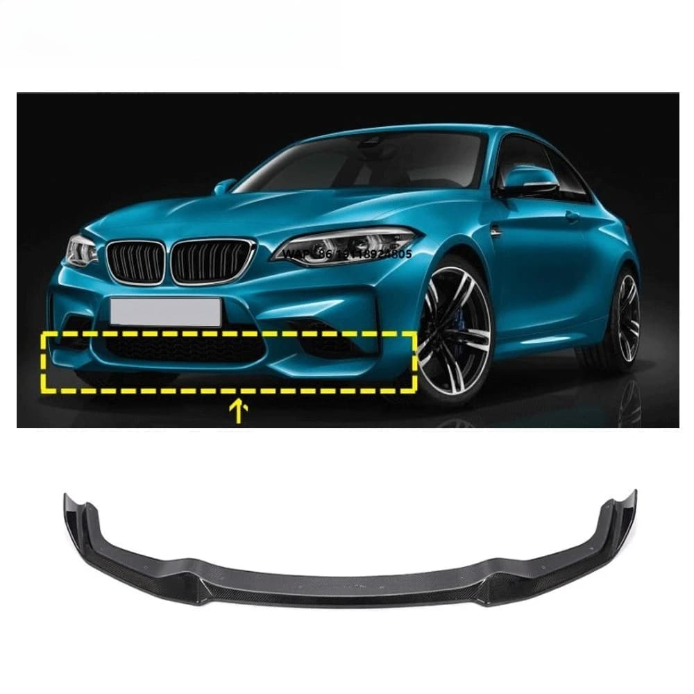 Carbon Fiber Front Bumper Lip Chin Spoiler for  F87 M2 Coupe Only 2016 up ( Not Fit Competition Bumper )