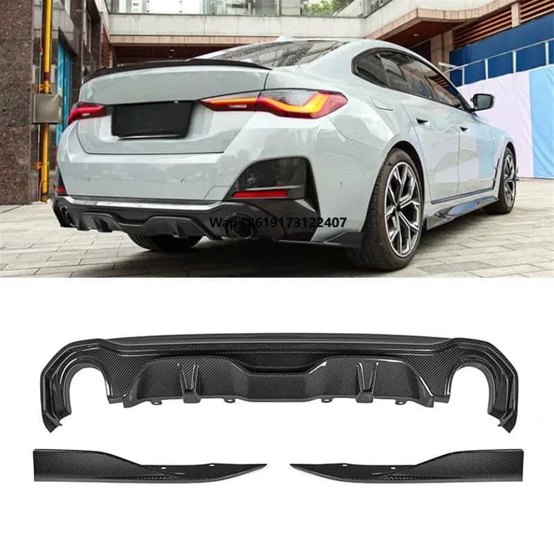 X Style Dry Carbon  Rear Bumper Lip Diffuser Spoiler for 4 Series G26 2021+G26 Rear Diffuser