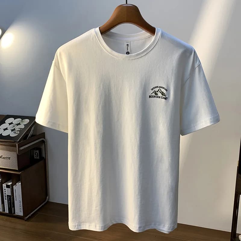 2025 new short sleeved T-shirt men's spring and summer loose casual American fashion brand printed half sleeved shirt