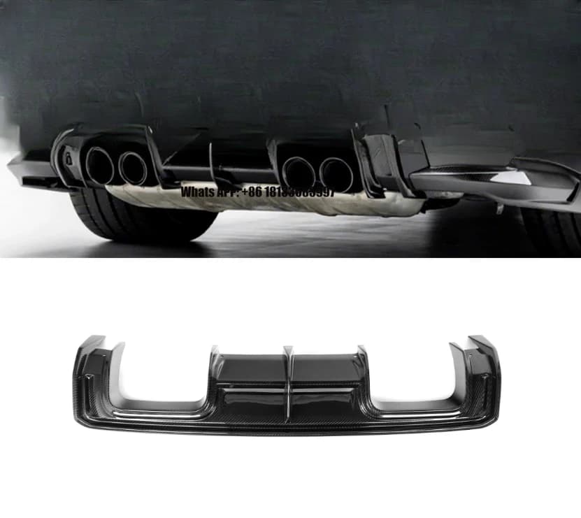 Carbon Fiber V Style Rear Bumper Lip for BMW 2021+ M3 G80 M4 G82 G83 G81 Dry Carbon Fiber Rear Lip Rear Spoiler Diffuser
