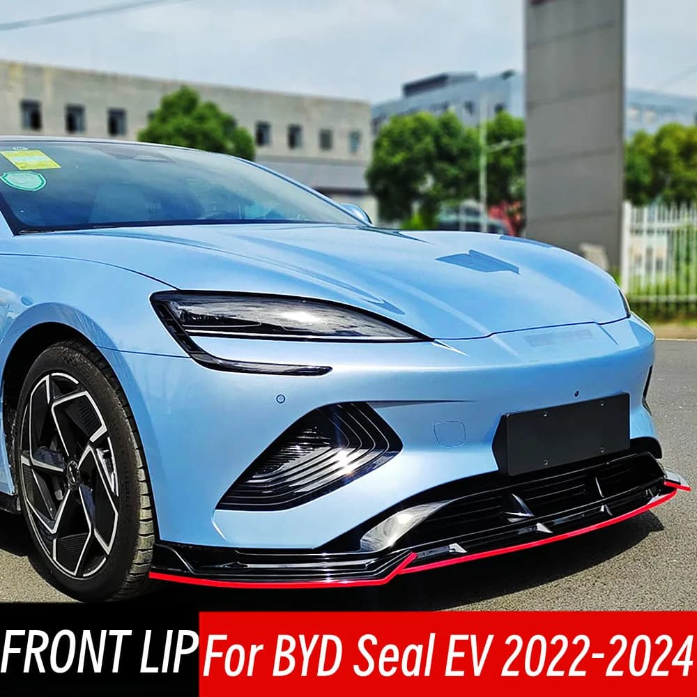 For 2022-2024 BYD Seal EV Front Bumper Lip Chin Splitter Diffuser Deflector Protect Guard Exterior Tuning Decoration Accessories