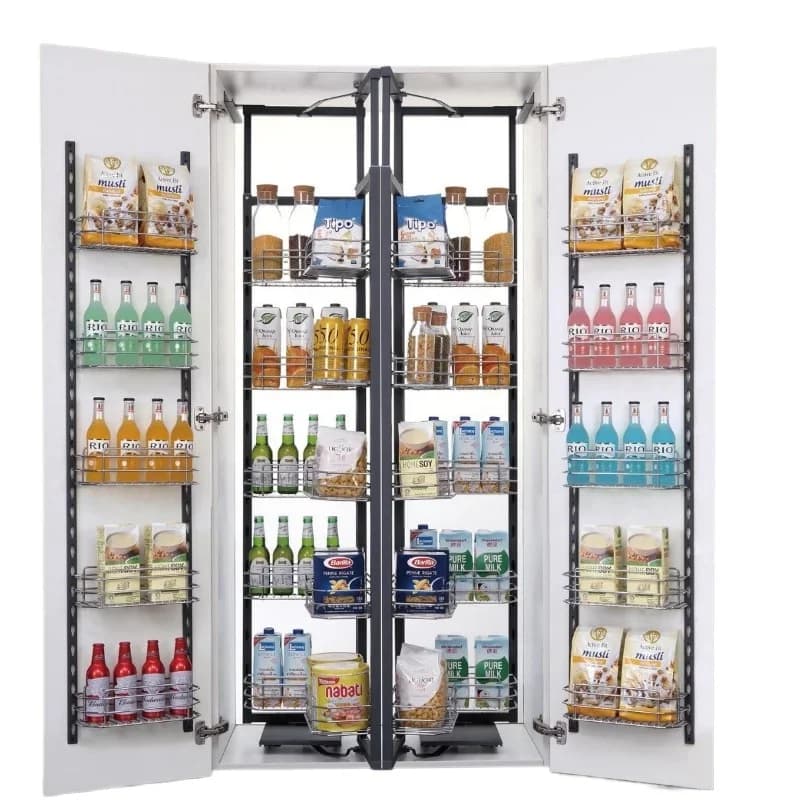 High cabinet multi-layer pull basket, large capacity storage basket two-open four-open