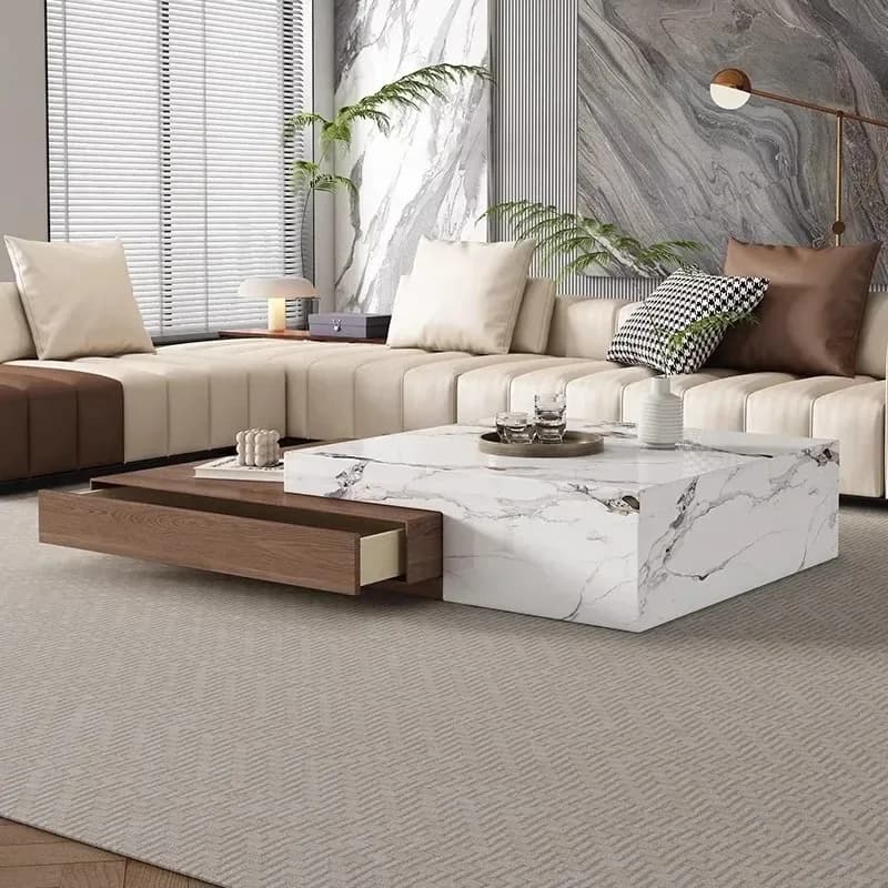 Large Size Luxury Coffee T Able Modern Simple Exquisite Glamour Drawers Coffee Tables Beauty Chinese Couchtisch Home Furniture