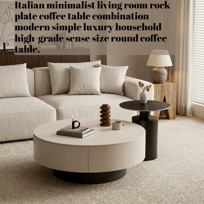 Italian Wood Coffee Tables Basses Round Small Floor Coffee Tables Storage Apartment Table Basse Furniture Living Room Set