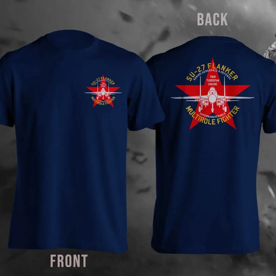 SU-27 Flanker Multirole Fighter Jet Men T-Shirt Sukhoi Aerospace and Defense Pilot Shirt Casual 100% Cotton T Shirts