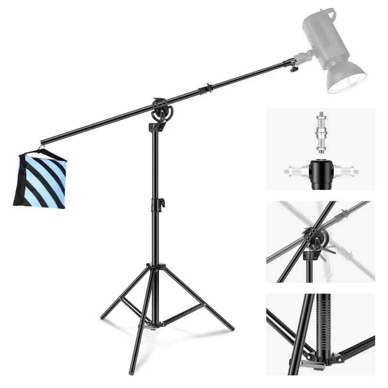 4M photography bracket telescopic cross boom multi-functional integrated bracket floor tripod