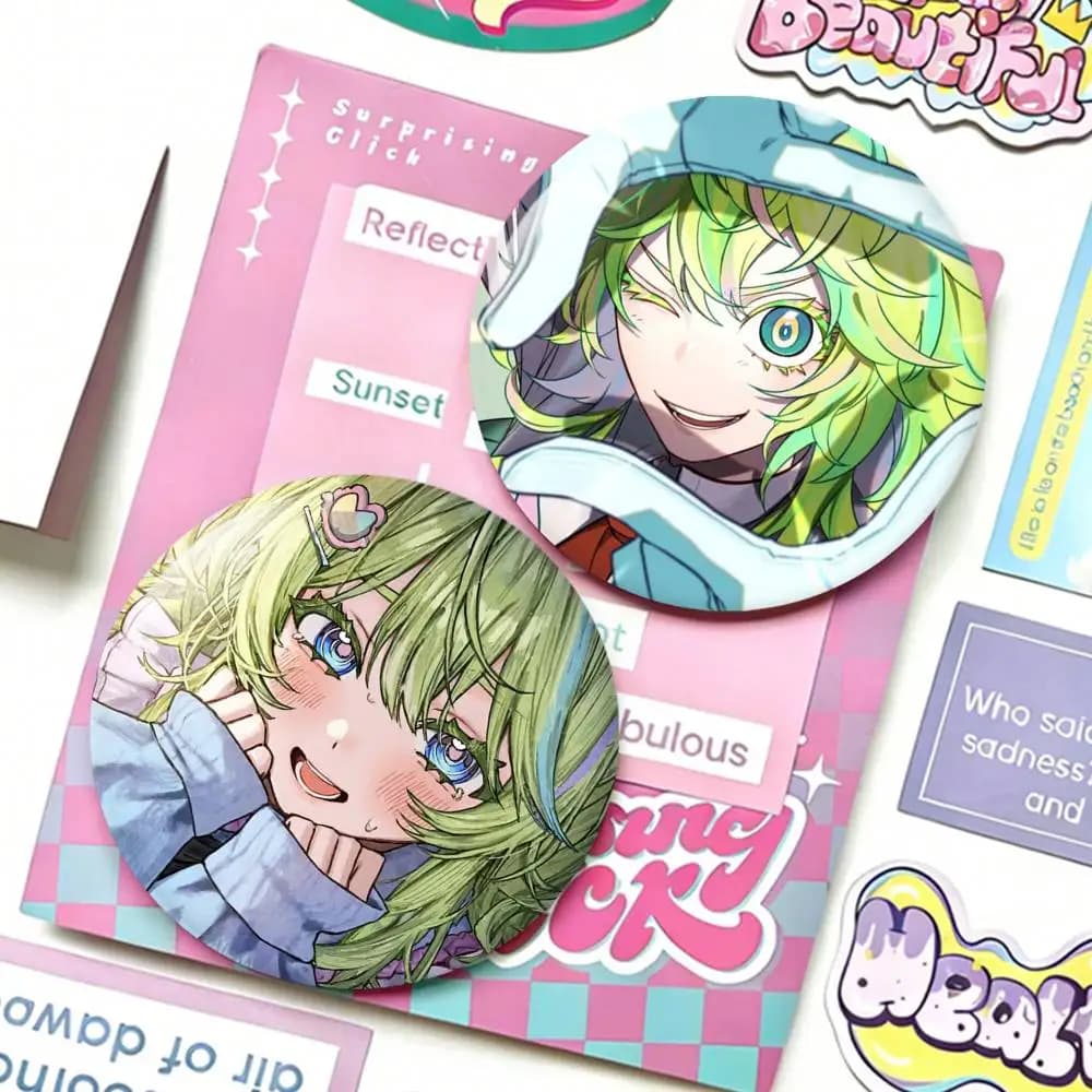 H-Hagakure M-MHA Badges 25 32 44 58 75 mm Round Fans Collect Friends Gifts Brooch Souvenir