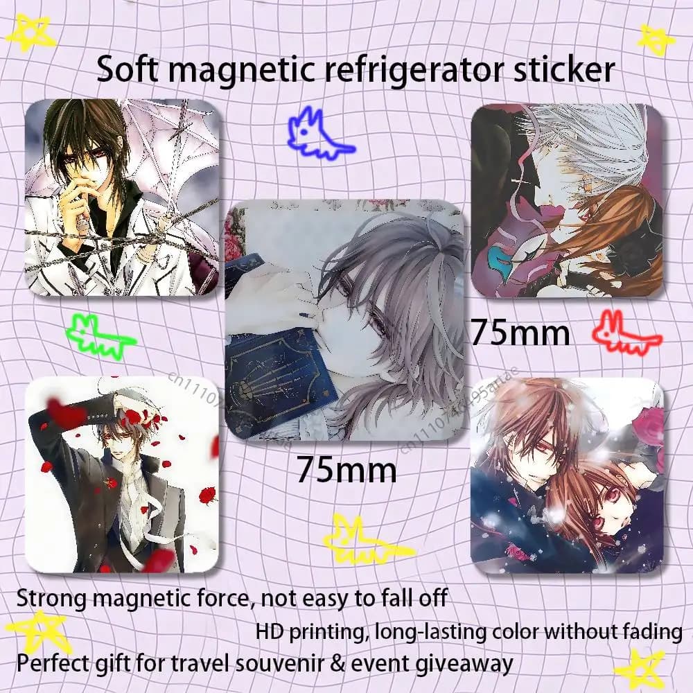 V-Vampire Comics k-knights Black Square Plastic Fridge Magnet, for Magnetic, No Trace Left, Durable, Smooth and Textured
