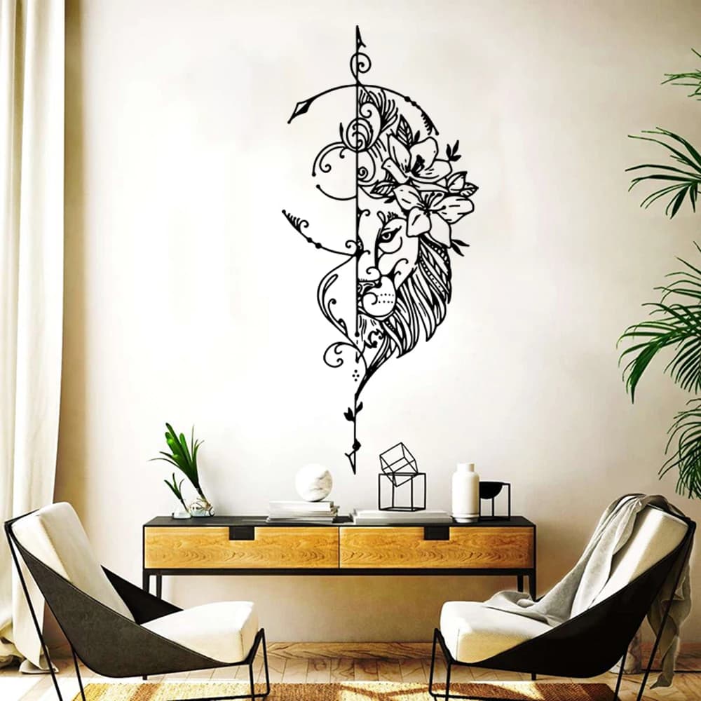 Modern Scandinavia Lion Flower Arrow Wall Sticker Camper Rv Mandala Compass Animal Nature Wall Decal Bedroom Vinyl Home Decor