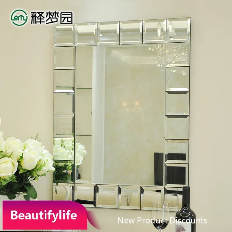 6239Plain Modern Decorative Mirror Entrance Mirror Bathroom Mirror Fashionable Simple Neoclassical Decor