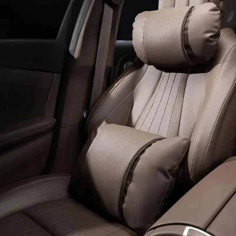 Nappa Leather Car Neck Pillow Memory Foam Headrest Cushion Pain Relief Support For Honda Civic Accord CRV HRV Fit City Jazz
