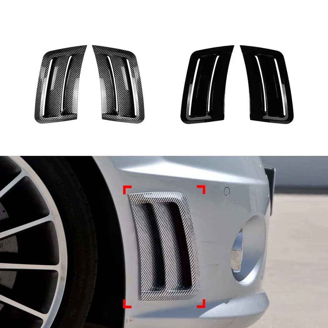 Fit For Benz W204 S204 C63 AMG 2007 2008 2009 2010 Car Front Bumper Splitter Side Air Vent Outlet Covers ABS Accessories