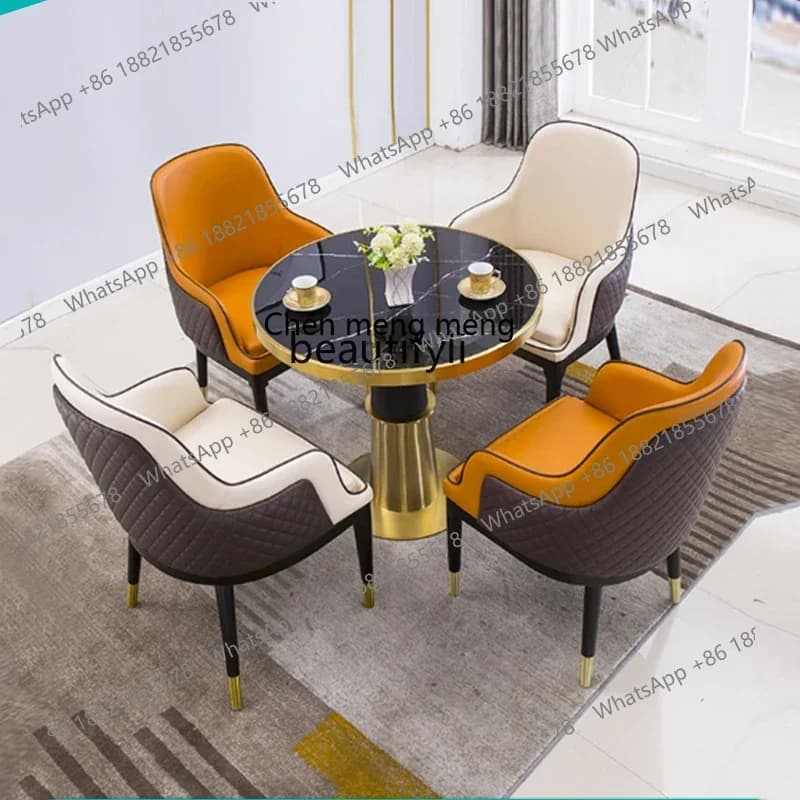 D178 Dining Chair Household Minimalist Hotel Sales Office Negotiation Table and Chair Solid Wood Light Luxury Modern Coffee Chai