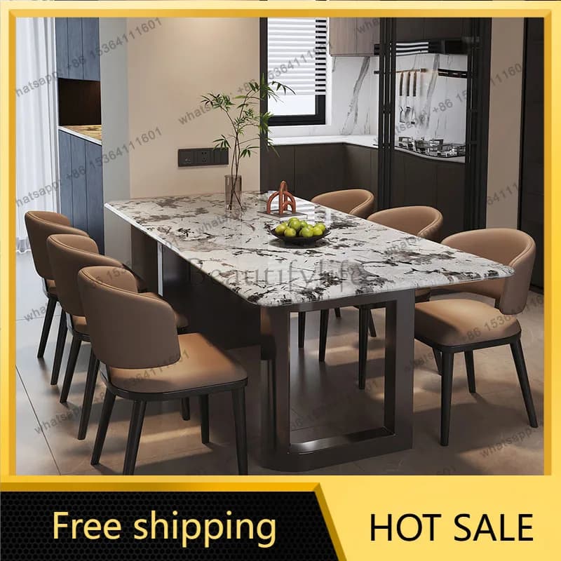 FG Space Saving Designer Dining Table Luxury Modern Restaurant Kitchen Dining Table Chairs Lounge Mesas De Jantar Home Furniture