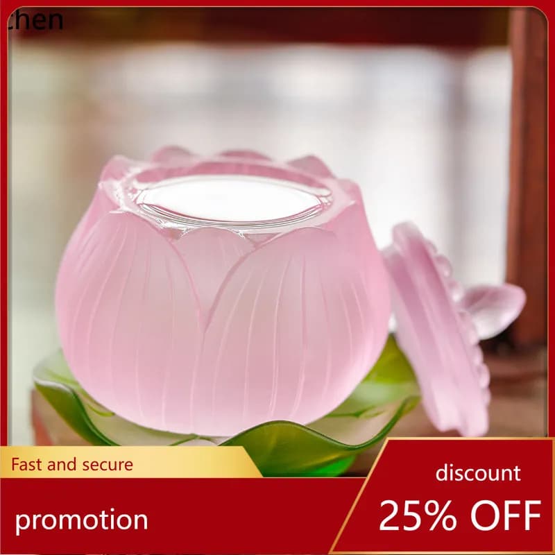 Cz buddha altar water cup in front of buddha guanyin holy  colored glaze worship supplies lotus water purification tribute cup