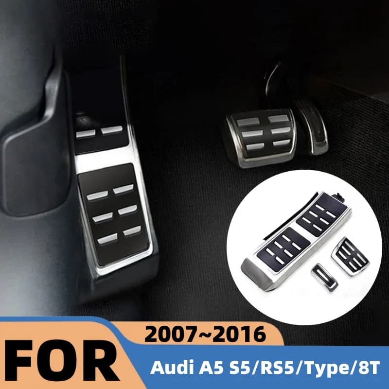 For Audi A5 S5/RS5/Type/8T 2007-2016 Stainless Steel Upgrade Foot Pedals Non-slip Cover Car Accelerator Brake Pedals Accessories