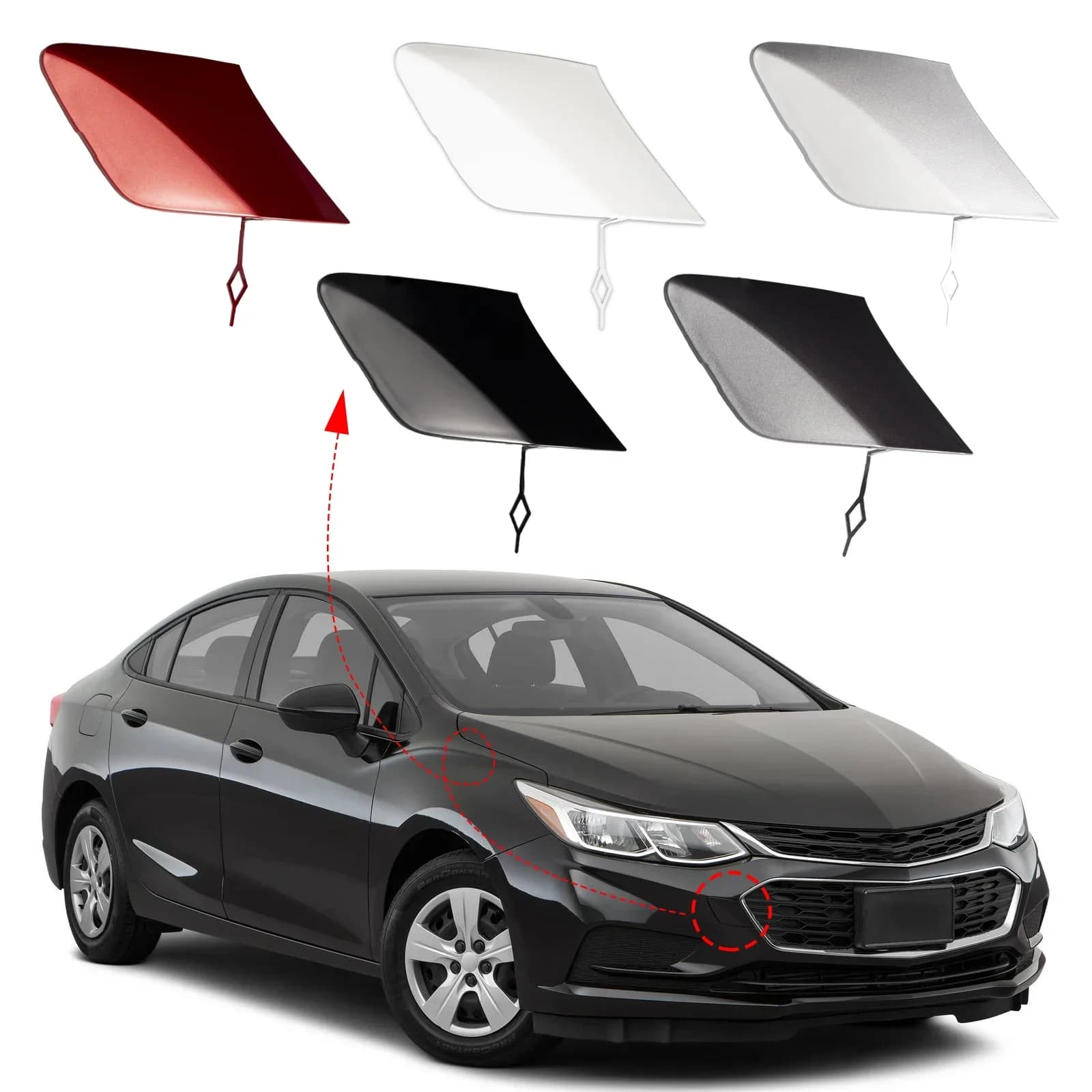 Tapa  cubierta  gancho  remolque  parachoques lantero, ojo  remolque para accesorios Chevrolet Cruze 2016 2017 2018