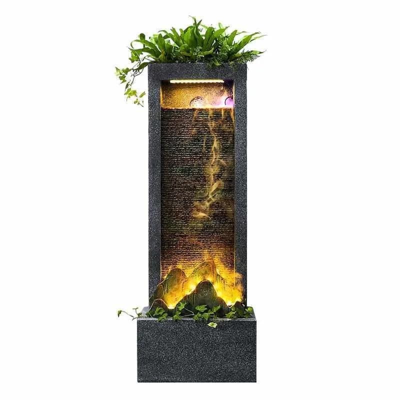 Modern simple floor screen, living room water curtain wall, indoor rockery, flowing water, home fountain ornament humidification