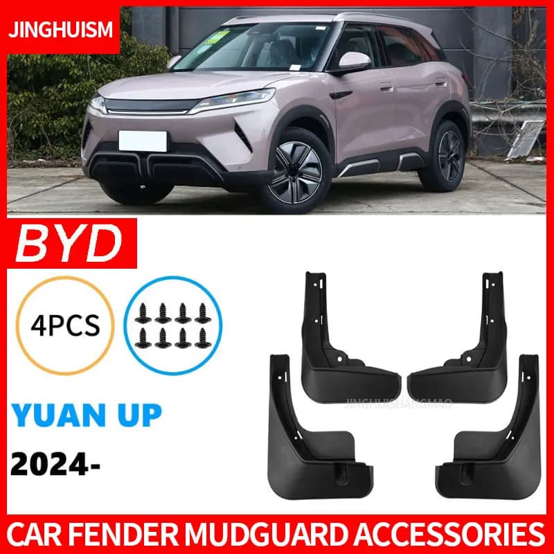 For BYD YUAN UP 2024 For Fender Mud Flaps Automotive Accessories Custom Mudguards Black Vehicle Exterior Decor Modification