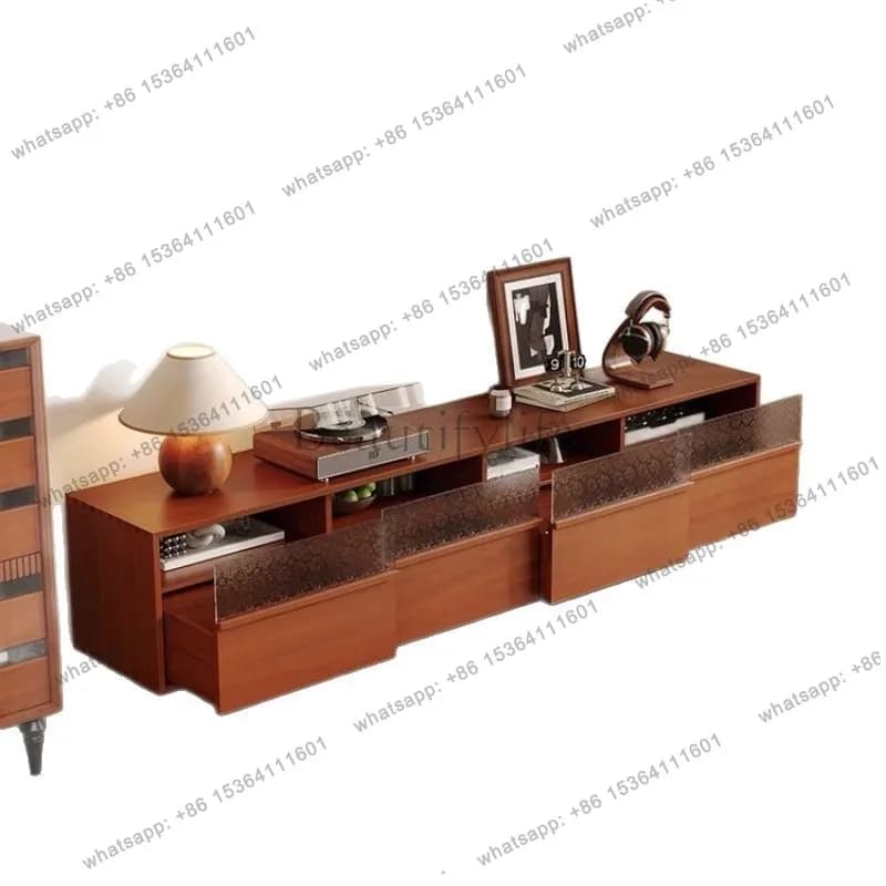 Solid wood ancient rock slab coffee table living room modern tea table simple boxwood light luxury combination tea table