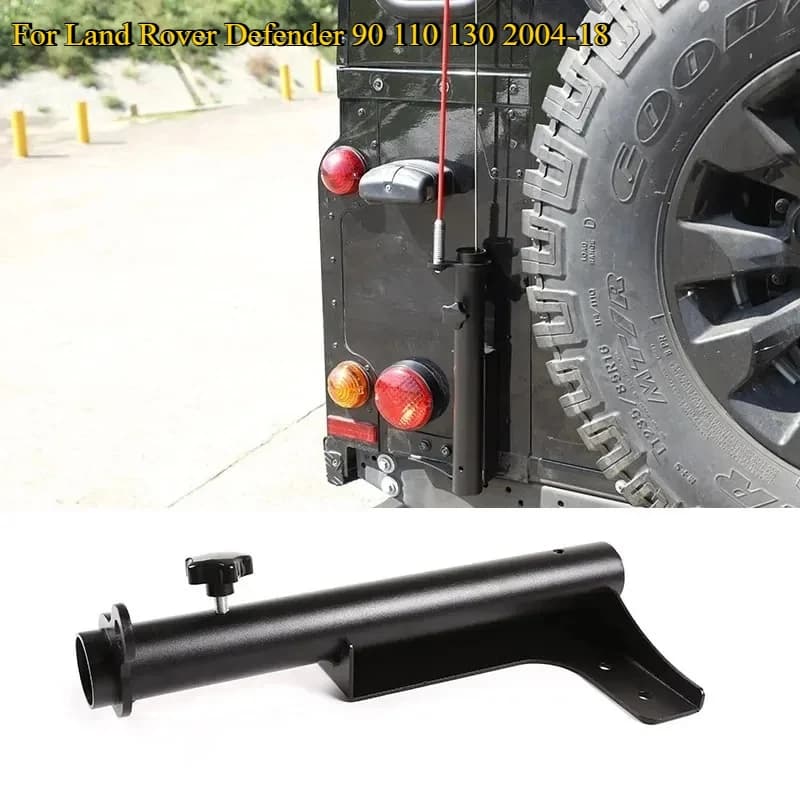 Aluminum Alloy Black For Land Rover Defender 90 110 130 2004-18 Tailgate Flagpole Antenna Base Mounting Bracket Car Accessories