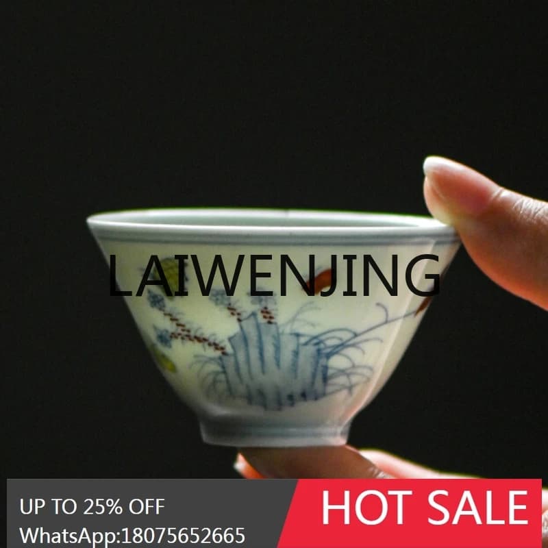 Jingdezhen Ceramic Chinese Hand Painted Blue and White Master Single Color Tea Cup Tea Set
