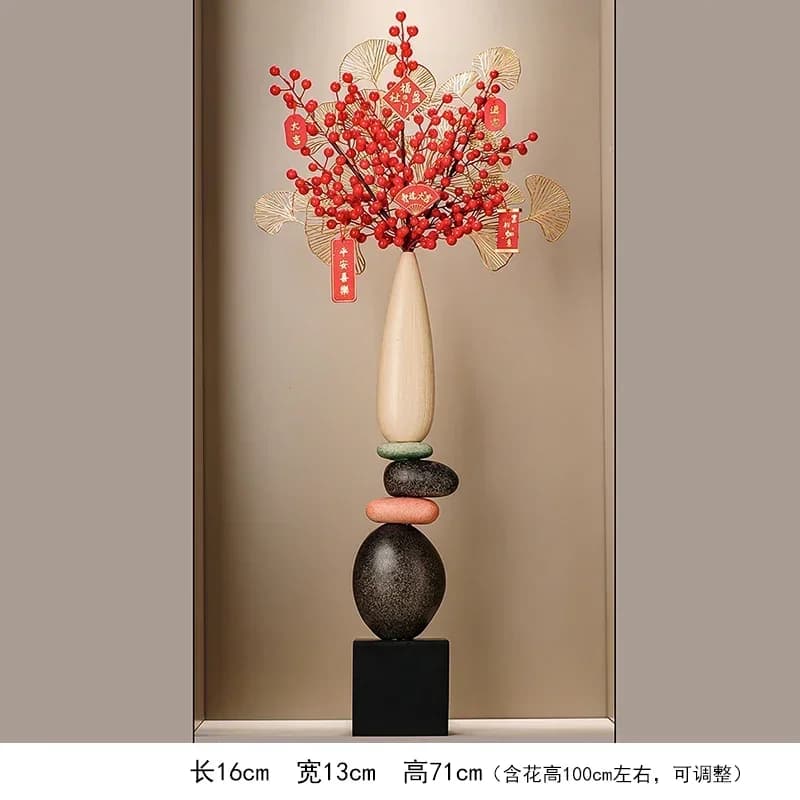 BJ-12   porch landscaping welcome pine stone to run vase ornament living room new Chinese decorative handicrafts