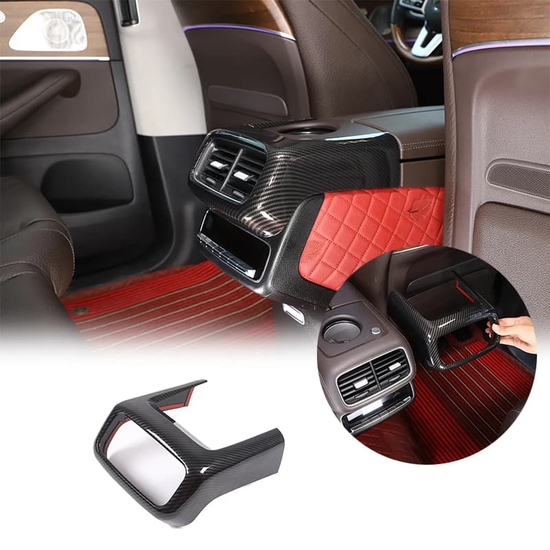 [Ready Stock] for Mercedes V167 X167 2020-2024 Rear Air Outlet Trim ABS Chrome Plated(Cup Holder Style)