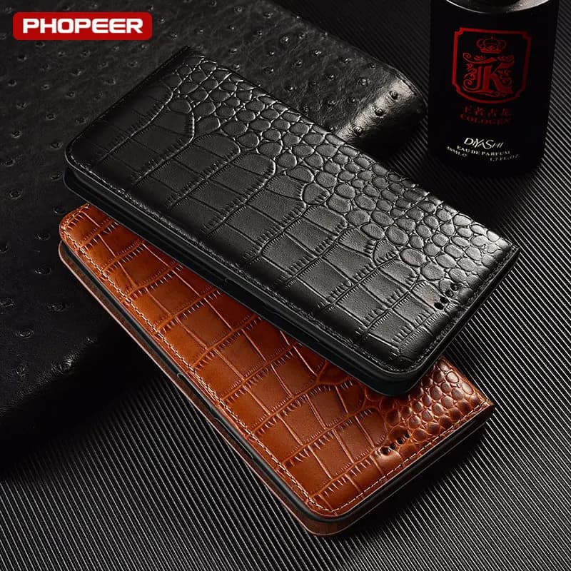 Crocodile Genuine Leather Case For OnePlus 11 3 5 6 7 8 9 10 3T 5T 6T 7T 8T 9R 9RT 9R 10T 10R 11R Pro Flip Cover Phone Cases