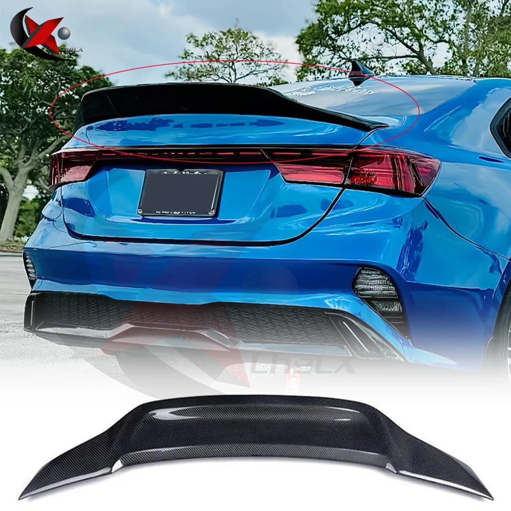 Rear Trunk Boot Lid Duck Tail Lip Spoiler Wings For Kia K3 Cerato Forte Sport GT 2019-2024 Carbon Fiber Tuning Accessories