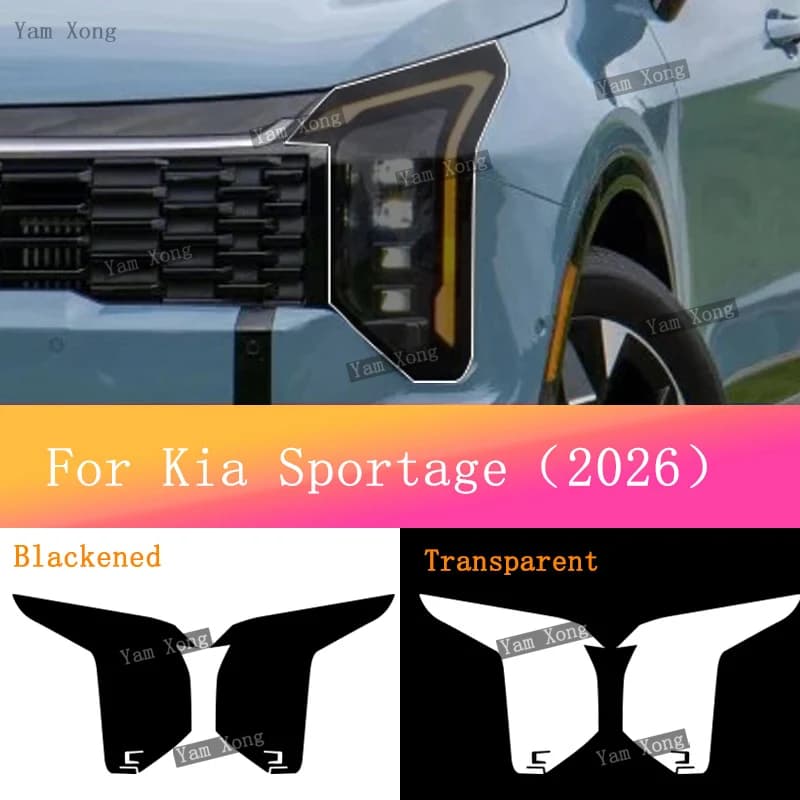 Car Light Cover For Kia Sportage 2026 Car Headlight Protective Film Vinyl Restoration Transparent Black TPU Sticker