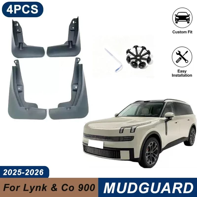 4PCS Car Mud Flaps For Lynk & Co 900 2025-2026 Waterproof Anti-Splash Fender Mudguards Auto Exterior Accessories