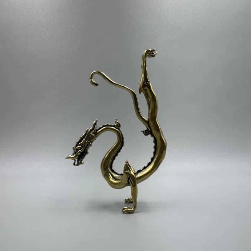 Antique Collectible Bronze Tang Dynasty Ornament, Brass Mythical Beast Dragon Decoration