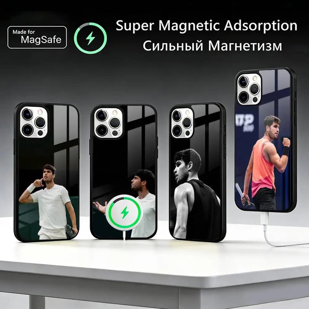 C-Carlos Alcaraz Tennis-S  Phone Case For iPhone17,16,15,14,13,12,11 Plus,Pro Max For Magsafe Wireless Charging