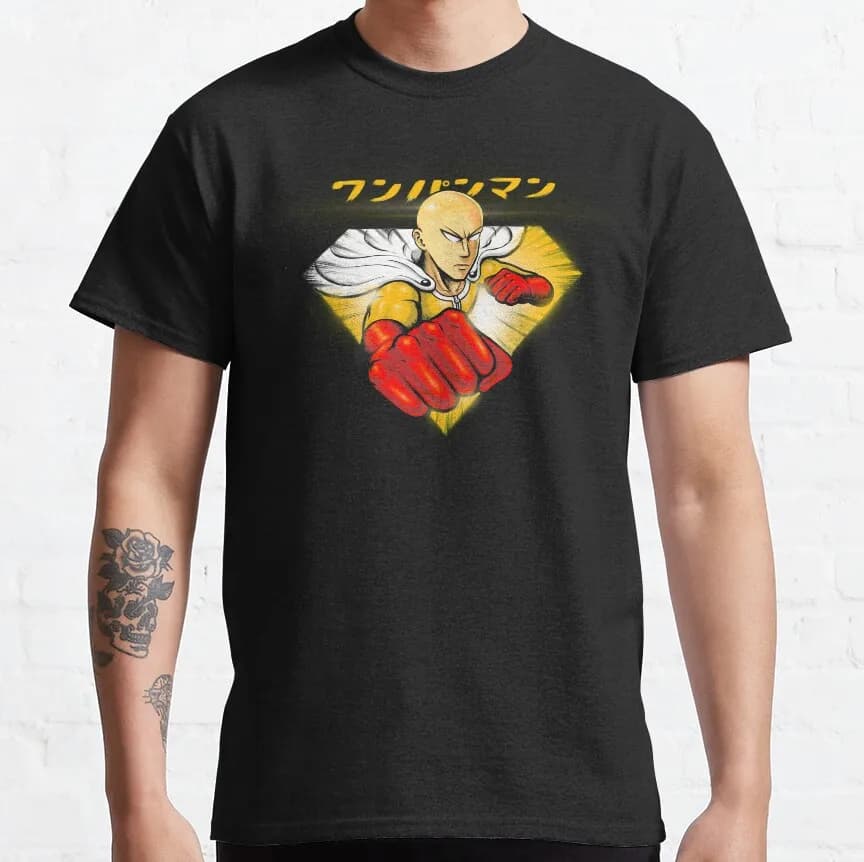 Fist Man A Hero For Fun Saitama Gift T-shirt for Anime lover 0215 One Punch Man Manga Print Graphic Clothes All Size Tops S-6XL