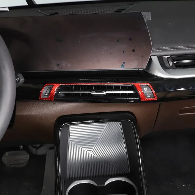 For BMW X1 U11 2023-2024 Soft Carbon Fiber Car Center Control Air Outlet Frame Trim Sticker Car Interior Accessories