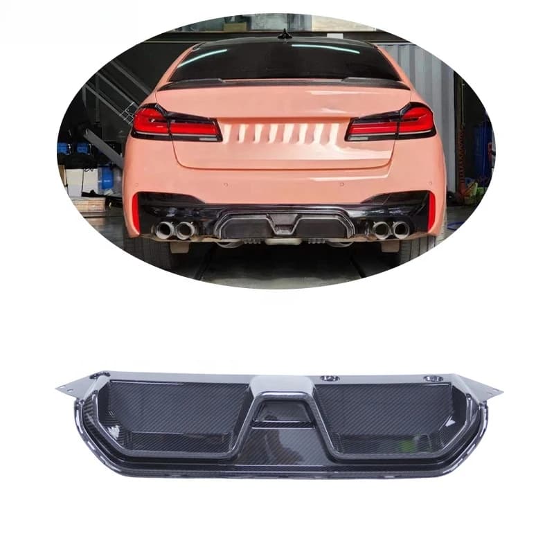 Rear Bumper Lip Fins Spoiler Winglet Sp Diffuser CS Style Carbon for  M5 F90 LCI  (G30, F90) Peect Ftiment