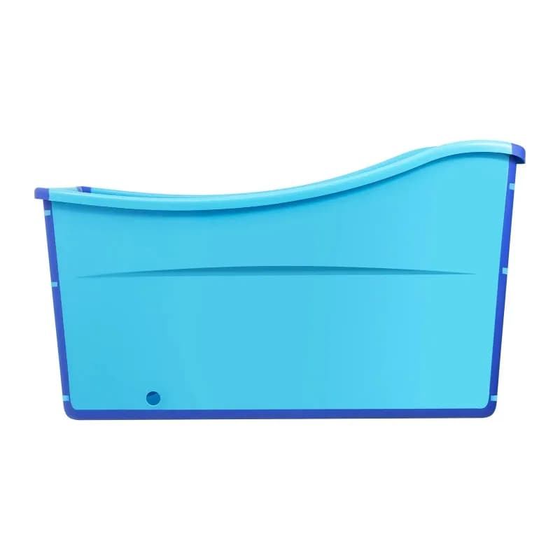 Freestanding Large Foldable Bath Tub Bathtub Blue Folding Bathtub Capacity 90kg for RVs Showers Hotels Blue