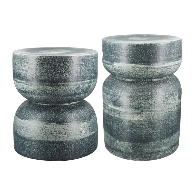 Simple matte hand-colored round stool matte dressing stool courtyard garden outdoor cool pier ceramic round stool