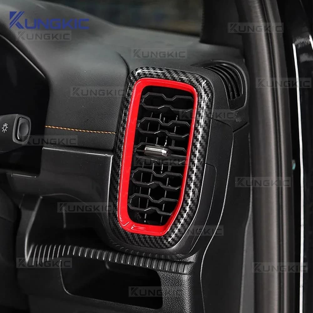 LHD RHD For Ford Ranger 2024 2025 2026 Car Air Outlet Frames Carbon fiber pattern Interior Accessories
