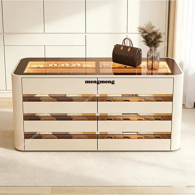 E182 Showcase Standing Living Room Cabinets Shelf Cube Dust Proof Multipurpose Cabinet Luxury Floor Muebles Hogar Home Furniture