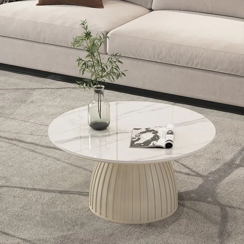 Small apartment living room household round size coffee table balcony sitting tea table combination advanced sense