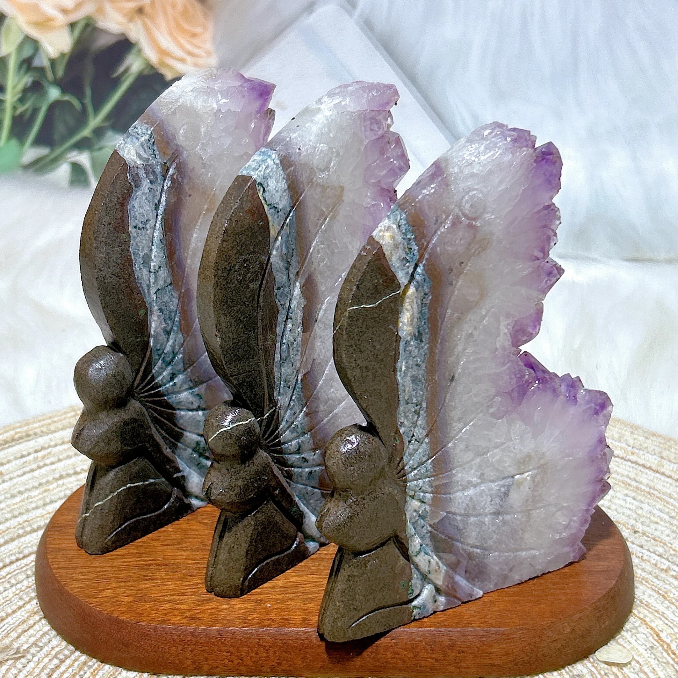 Healing Natural Crystal Amethyst Cluster Raw Stone Fairy Carving Specimen Reiki Mineral Energy Room Decor Home Decoration Gift