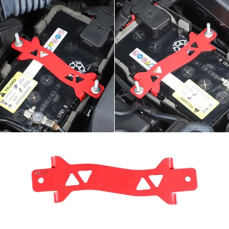 Red Carbon Steel Battery Hold Down Bracket For Mazda MX-5 ND 2016+ Engine Bay Battery Mount Clamp Car Modification Accessories